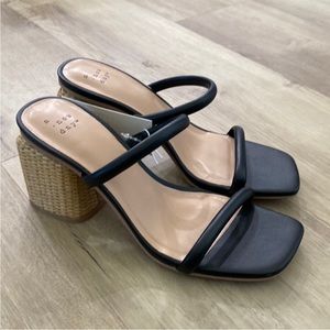 NWT - A New Day Miley Black Mule Heels - Size 7.5 - Target - Black Woven Heels